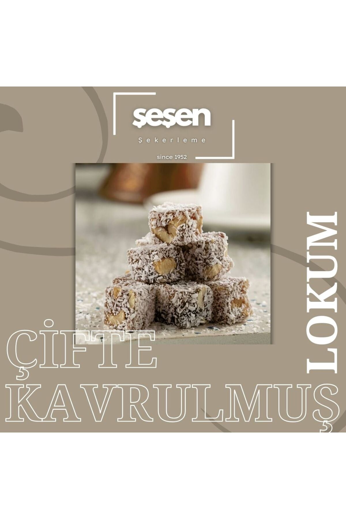 Sesen sekerleme Double Roasted Hazelnut Turkish Delight 300 g - MALLTURK