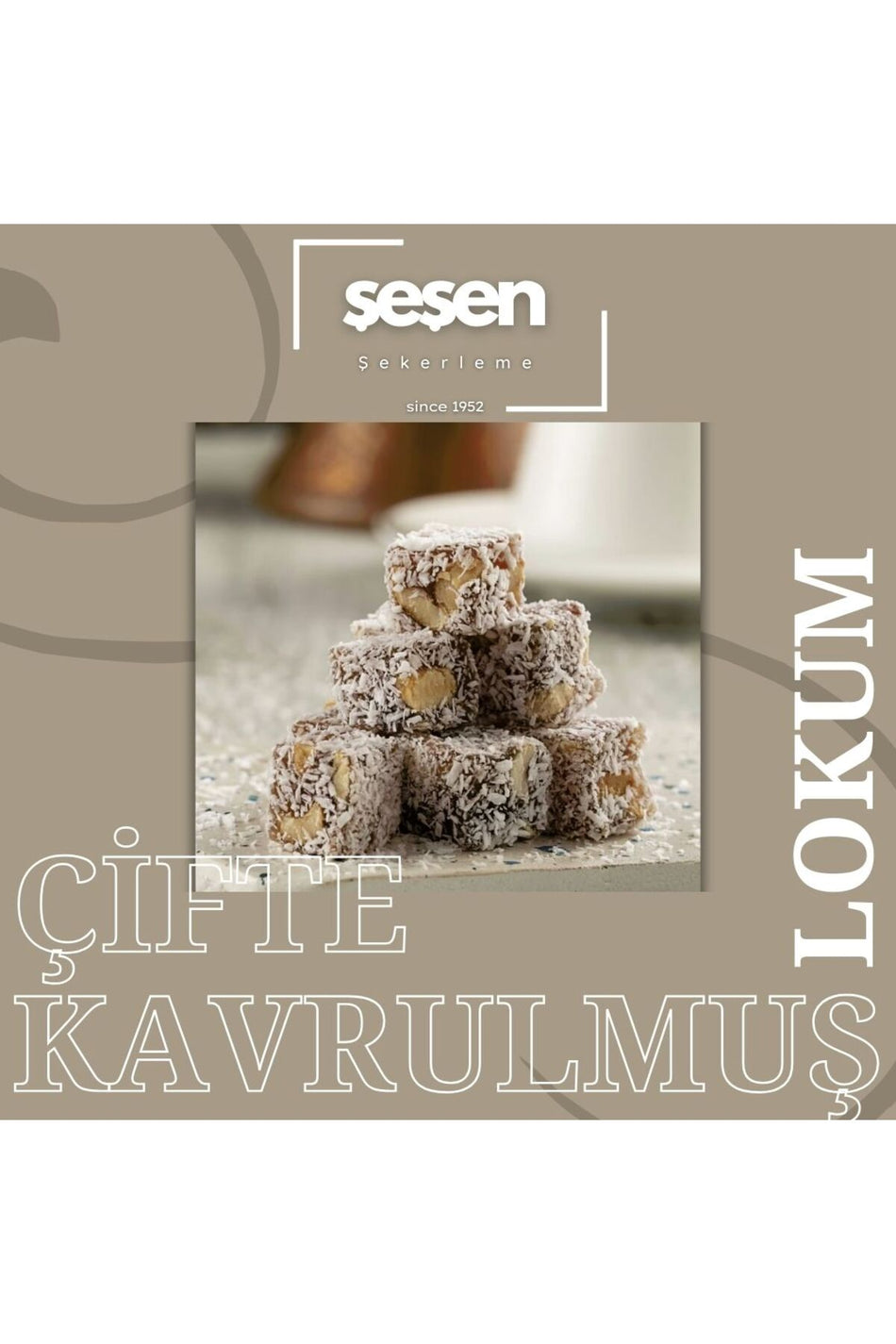 Sesen sekerleme Double Roasted Hazelnut Turkish Delight 300 g - MALLTURK