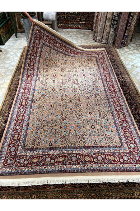 RD RAMAZAN DAG Hand Rug Art Hand-Woven Sumerbank Hereke Rug Signed Seven Mountains Flower Premium Quality Size 305x200 - MALLTURK