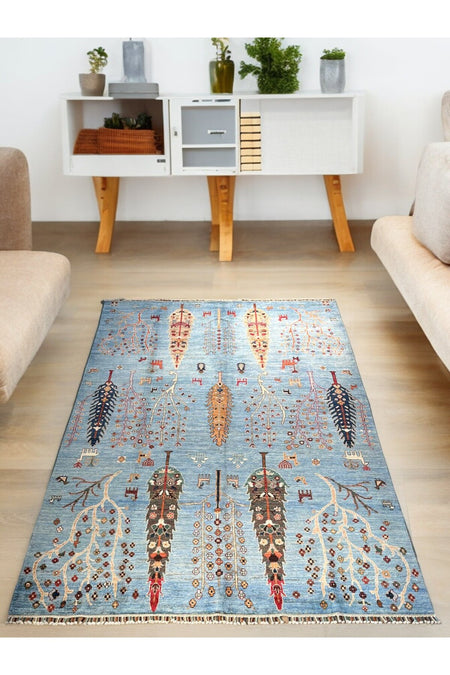 SIRVAN Rug Hand-Woven Afghan Usak Rug - 295x204 - MALLTURK