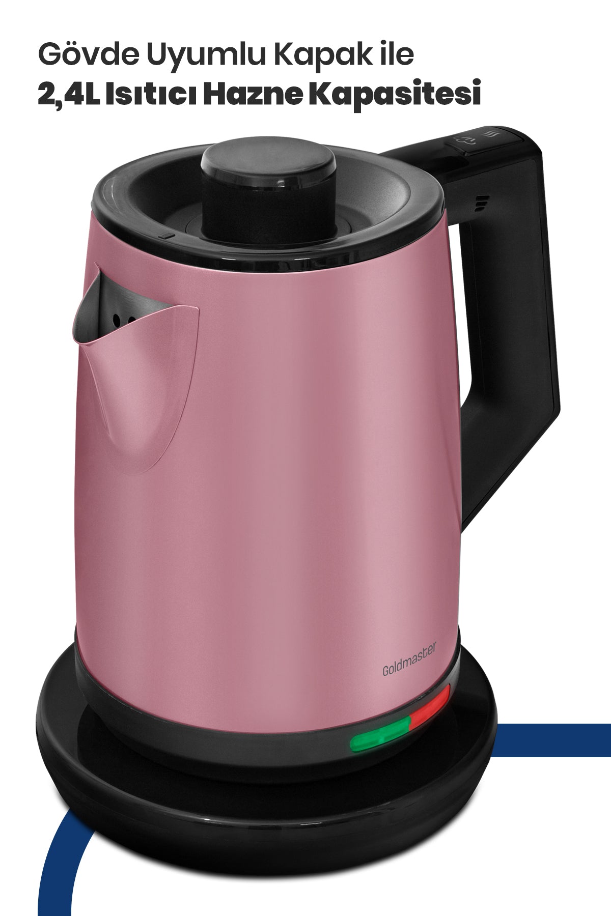 GoldMaster Acacia Pearl Pink XL 2200 Watt Patented Drip-Free Design Stainless Steel Tea Maker and Water Kettle - MALLTURK