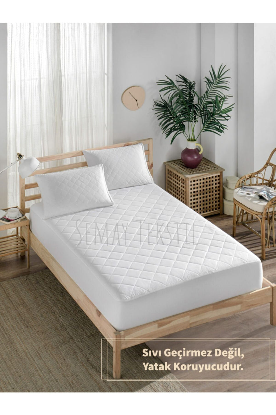 Denizli Cotton Quilted Mattress Protector - MALLTURK