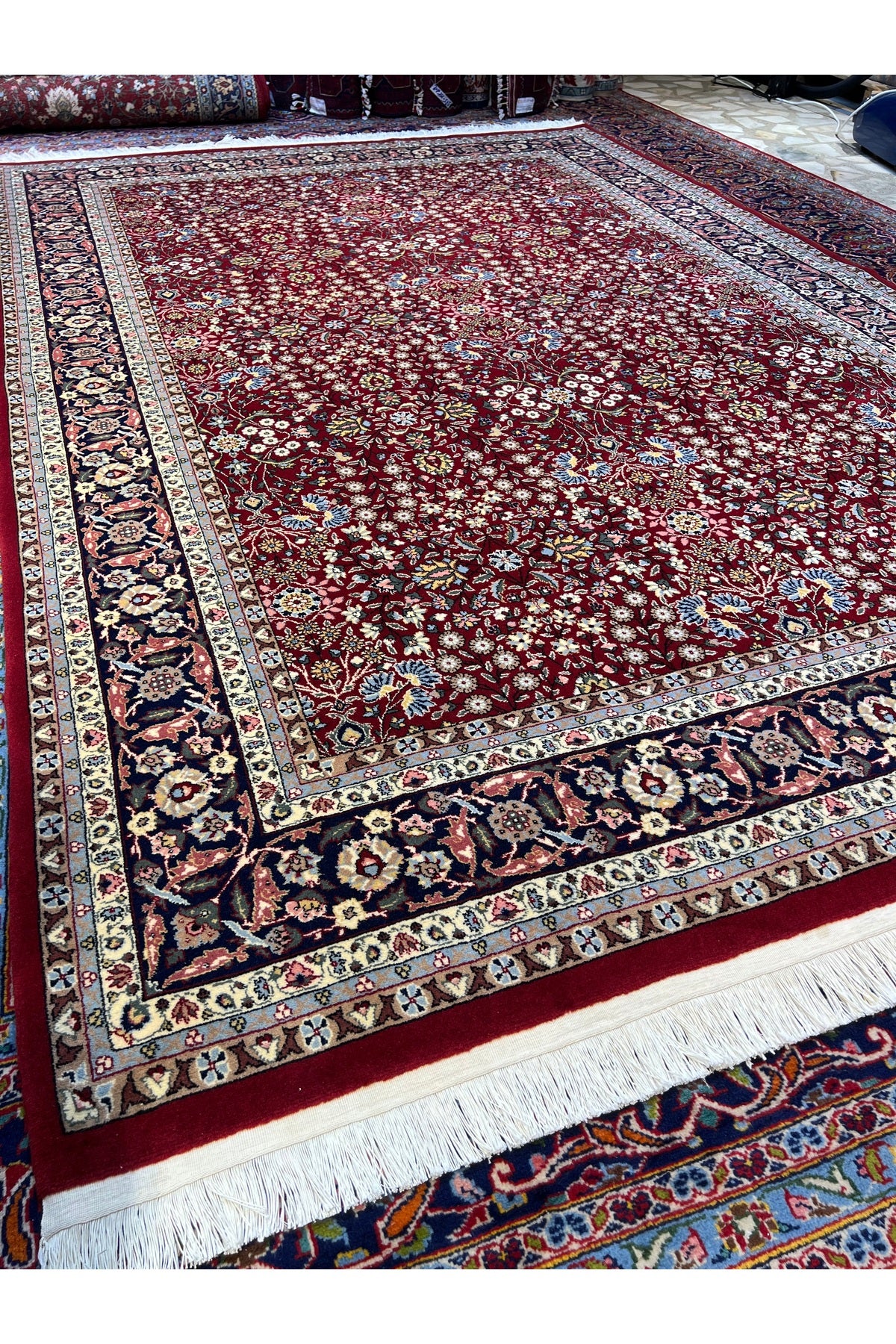 RD RAMAZAN DAG Hand Rug Art Hand-Woven Sumerbank Hereke Rug Signed Seven Mountains Flower Premium Quality Size 304x203 - MALLTURK