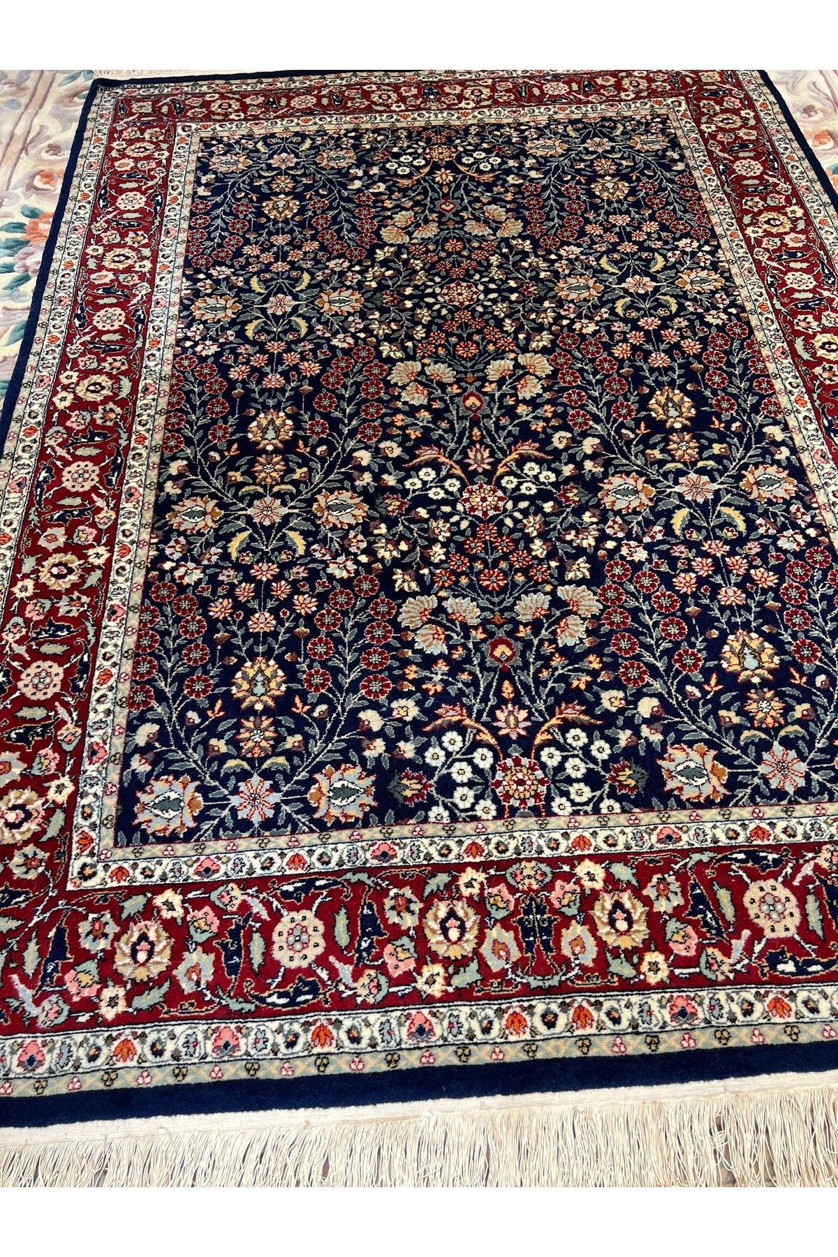 RD RAMAZAN DAG Hand Rug Art Hand-Woven Sumerbank Hereke Rug 100.Anniversary Series Seven Mountains Flower Design Size 207x1.53 - MALLTURK