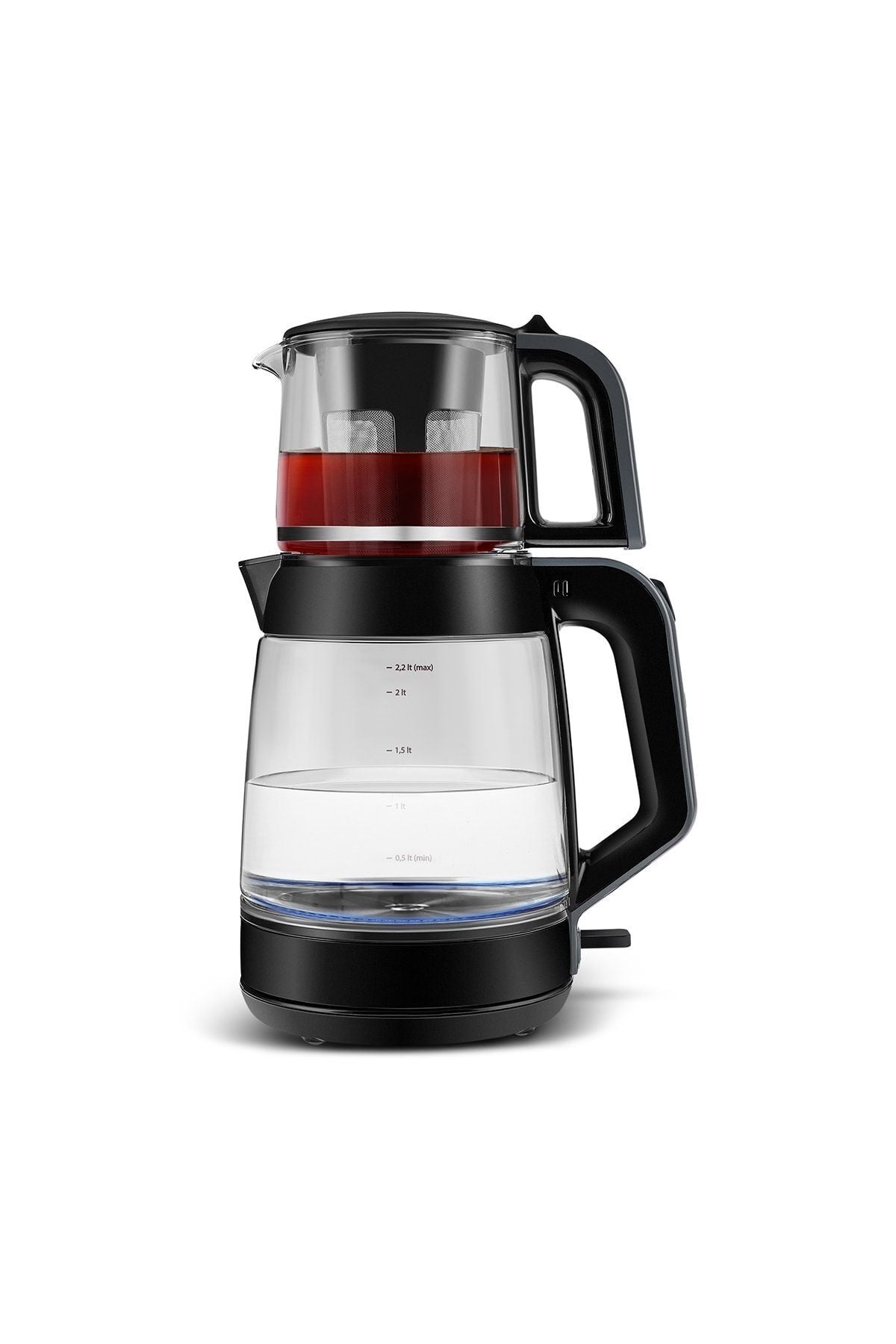 Karaca Glass Tea XL 2-in-1 Glass Water Kettle & Tea Maker Anthracite - MALLTURK