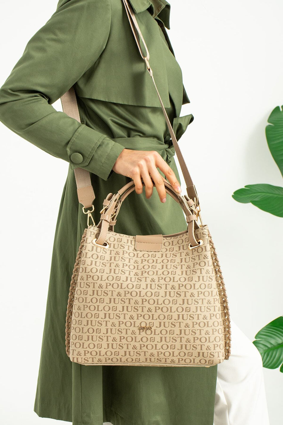 Just Polo Women's Hand and Shoulder Bag JPM2180 Sand - MALLTURK