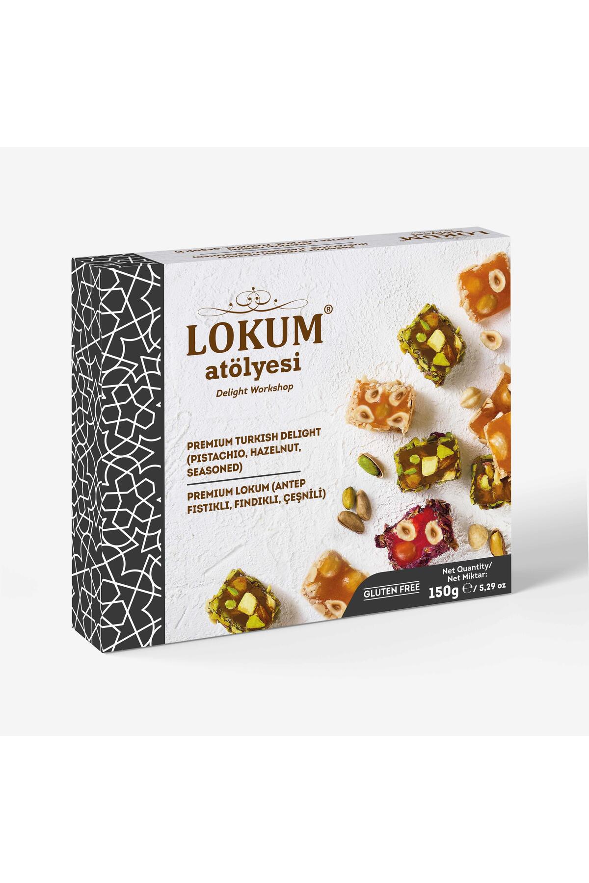 Lokum Atolyesi premium Turkish Delight Pistachio Hazelnut cesnili 150g - MALLTURK