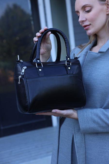 Fubileather Genuine Leather Shoulder and Arm Strap Mom Bag