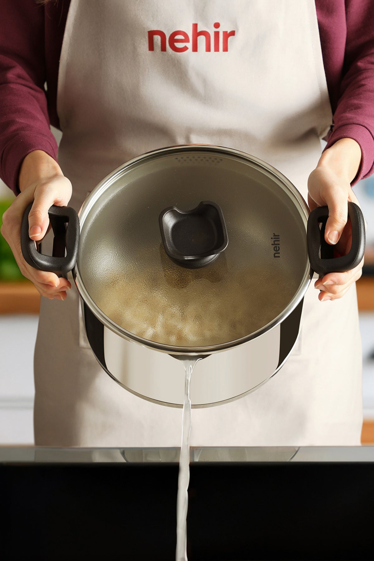 Nehir Napoli Suzgec with Lid Fonksiyonel Stock Pot - MALLTURK