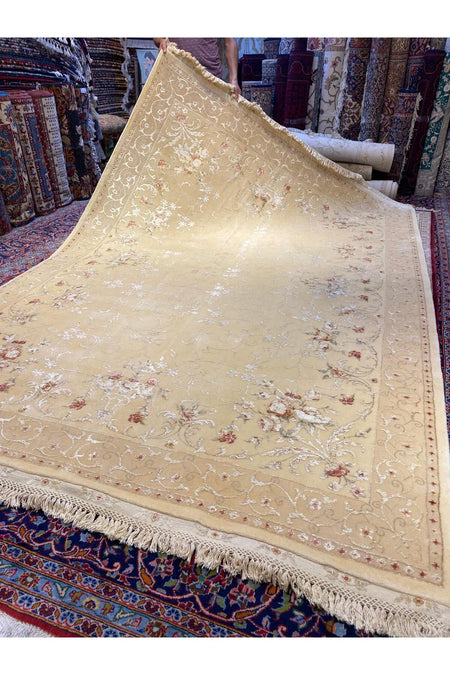 RD RAMAZAN DAG Hand Rug Art Hand-Woven Feshane Rug Silk Fringe with Silk Wool Weave Size 300x200 - MALLTURK