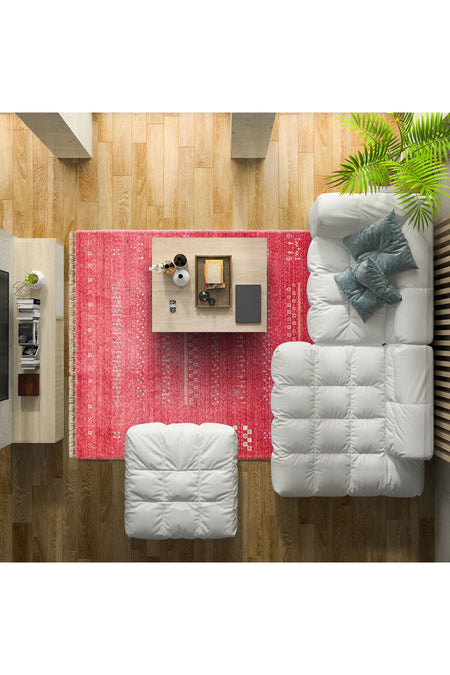 Eko Hali Zara ZR 06 Red is a special loom rug shaped by the intensive handiwork of women from Usak. - MALLTURK