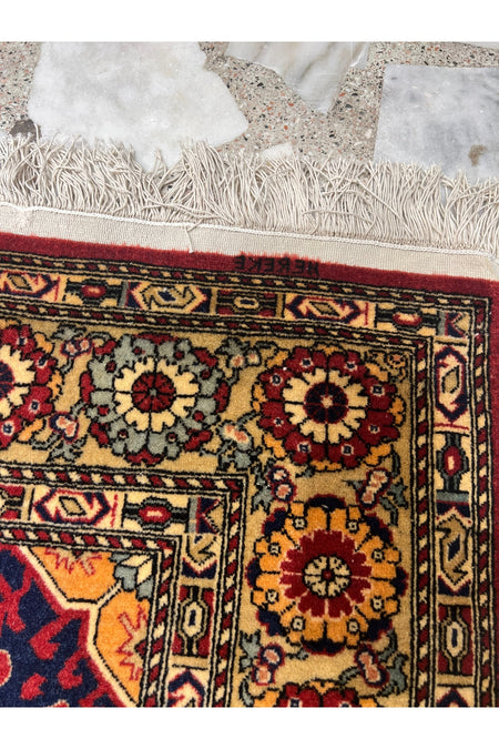 RD RAMAZAN DAG Hand Rug Art Hand-Woven Hereke Rug Prison Workshop Weave Star Pattern Design Size 330x230 - MALLTURK