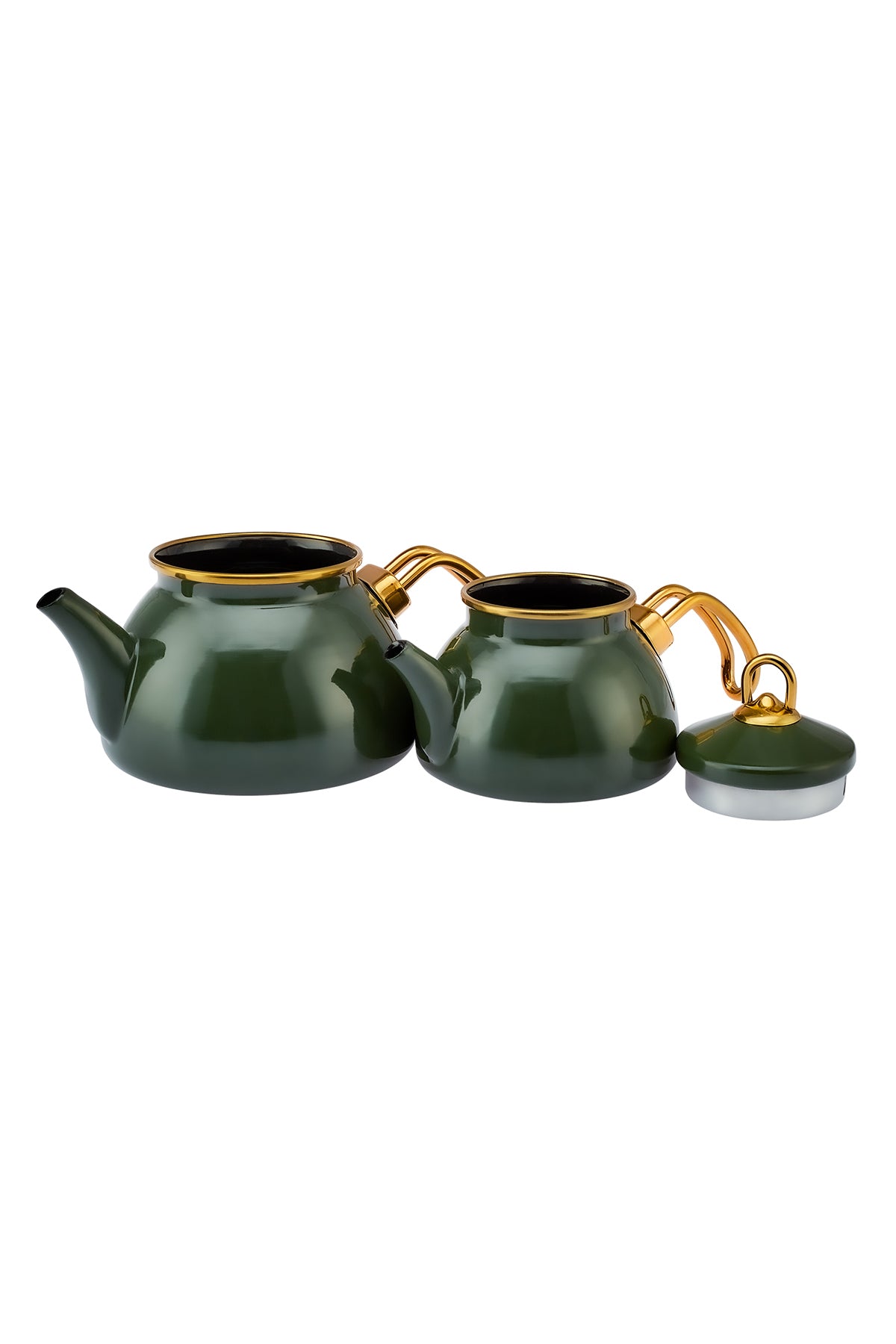 Emsan Artisan Mini Enamel Teapot, Green - MALLTURK