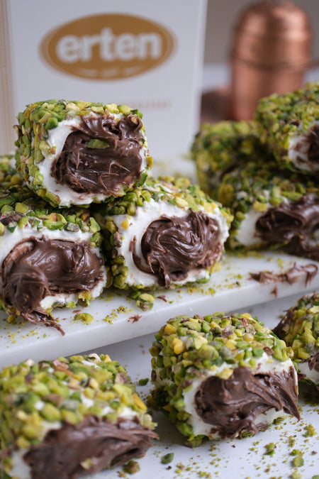 Erten sekerleme pirinc Pistachio Chocolate Turkish Delight 500 g - MALLTURK