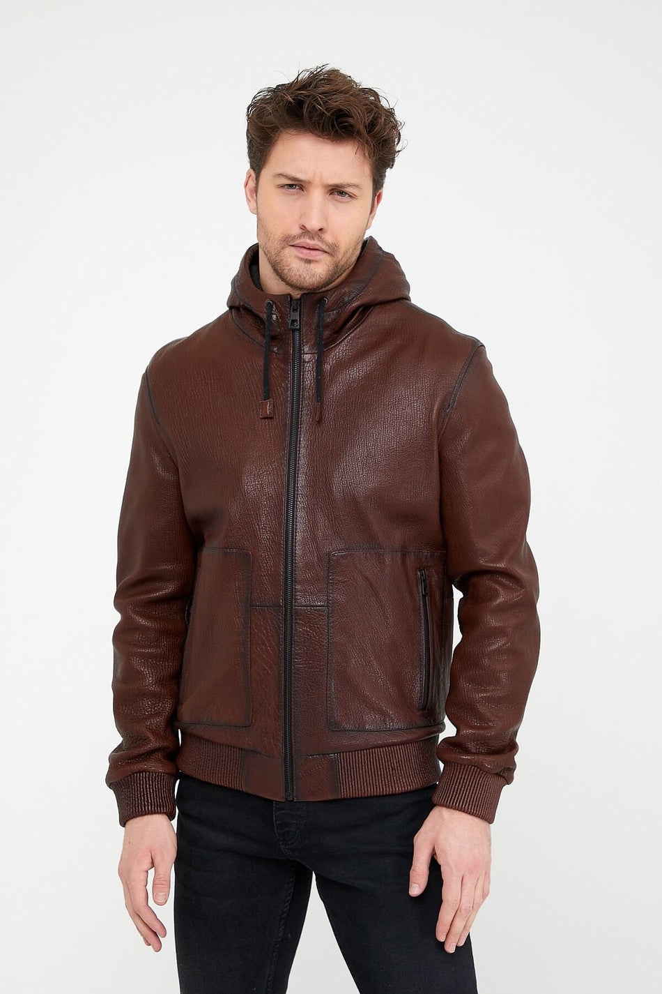 Giacca di pelle oversize in pelle Leather Club