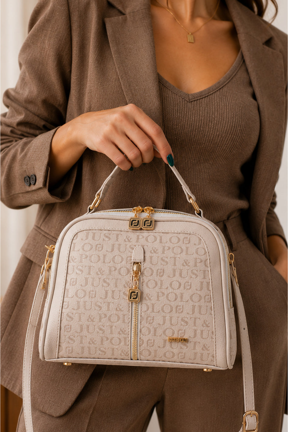 Just Polo Original Women's New Season Luxury Soft Leather Adjustable Crossbody Stylish Hand and Shoulder Bag - MALLTURK