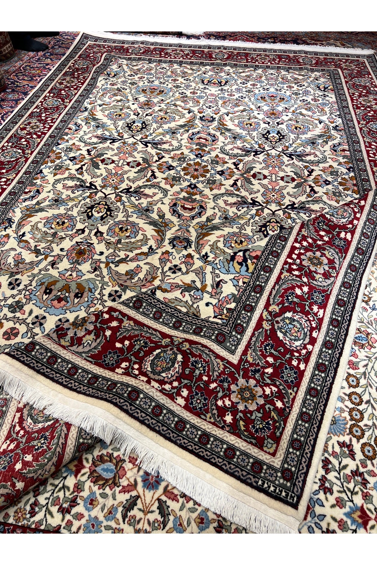 RD RAMAZAN DAG Hand Rug Art Hand-Woven Sumerbank Hereke Rug Signed Polonez Design Size 300x200 - MALLTURK