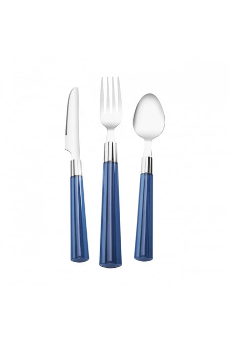 Karaca fluca 18 Piece 6 Place Setting kahvalti Flatware Set mavi - MALLTURK
