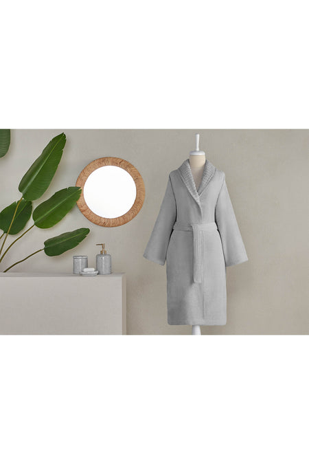 Ozdilek Floretta Dop Pio Shawl Collar Bathrobe - MALLTURK