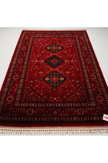 Eko Hali NOSTALGIA Afghan Pattern Machine Woven Carpet - NOSTALGIA 961 Red - MALLTURK
