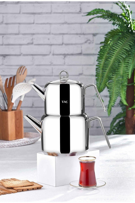 Tac Hera induction Base Maxi Teapot Set 5907 Platinum - MALLTURK