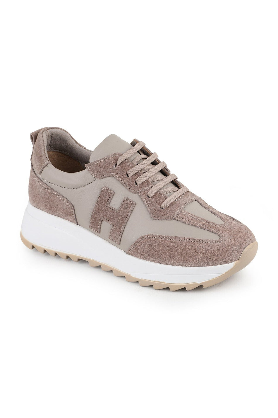 L086.923 Damen-Sneaker aus echtem Nerz-Veloursleder mit leichter EVA-Sohle, lässiger Schuh