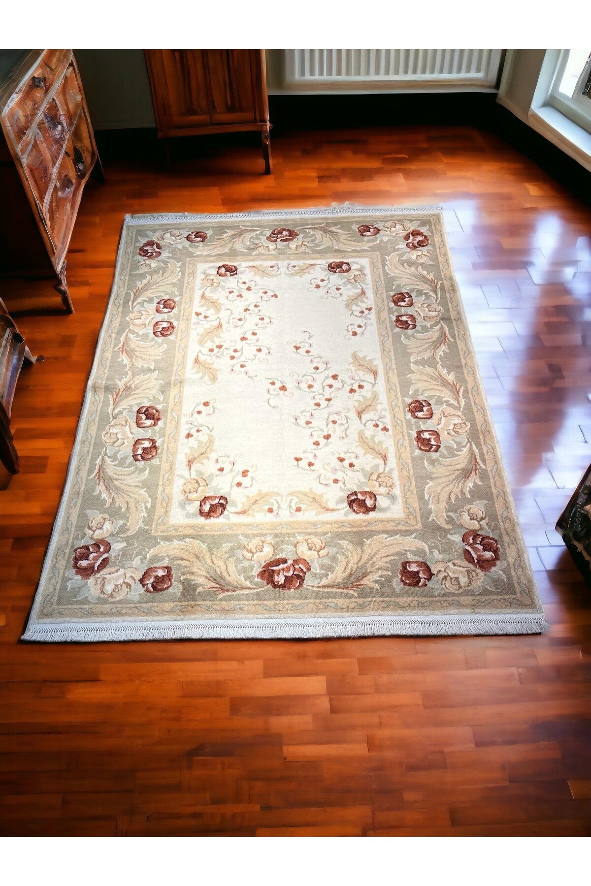 SIRVAN Rug Turkish Usak Hand-Woven Rug - 232x178