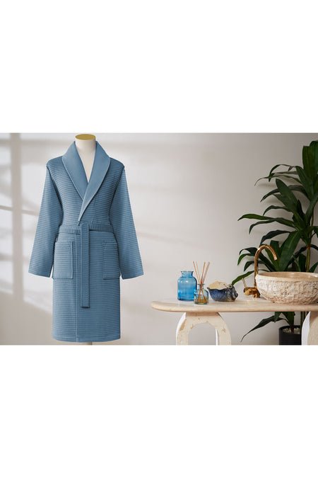 Ozdilek Feather Shawl Collar Men Bathrobe - MALLTURK