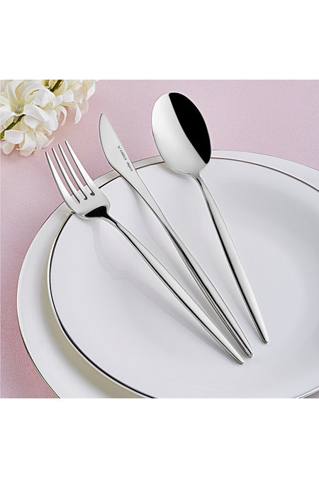 Karaca Stainless Steel lizbon 60 Piece 12 Place Setting makinede yikanabilir Flatware Set - MALLTURK