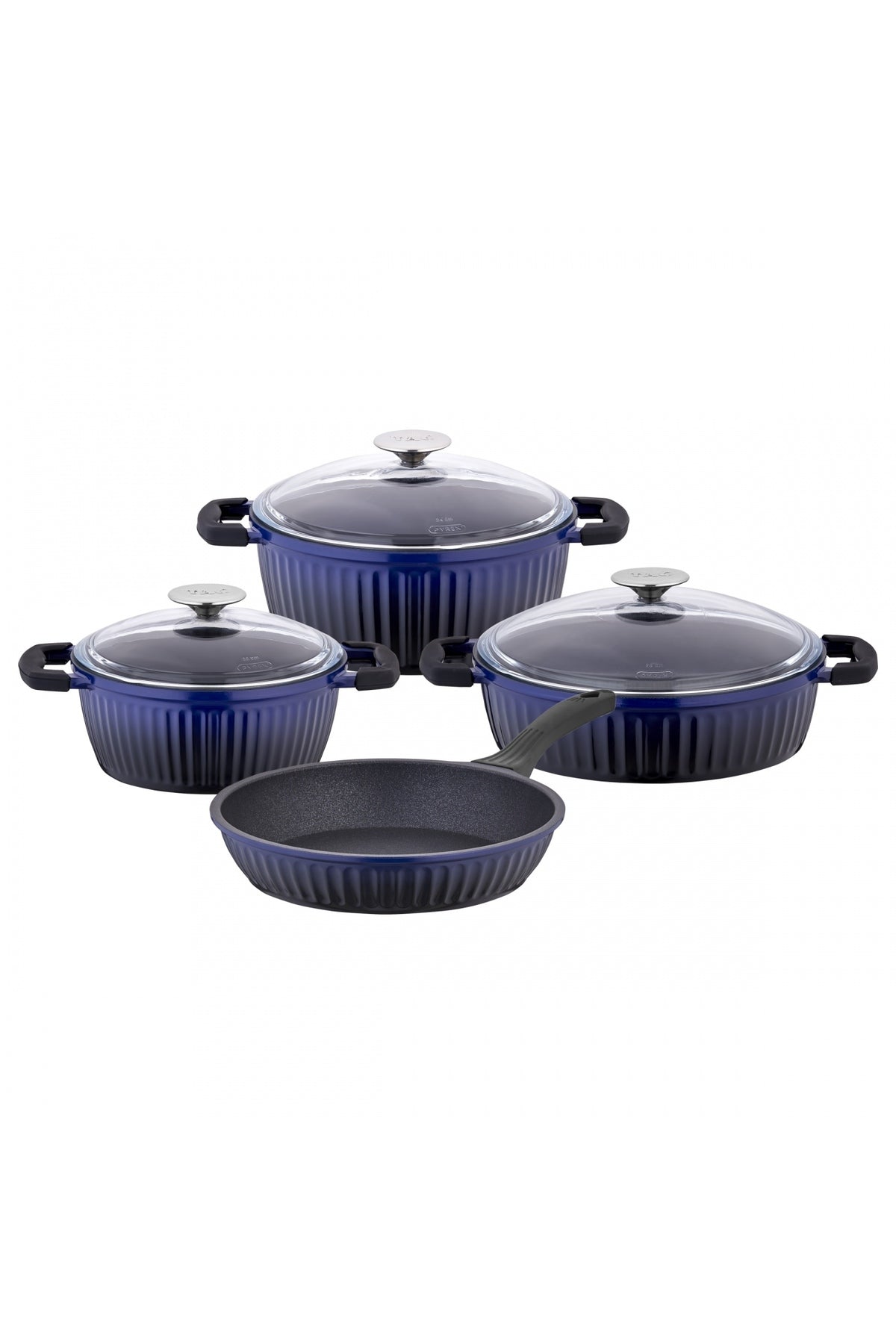 Tac Valeriya Glass Lid 7 Piece Cast Cookware Set - MALLTURK