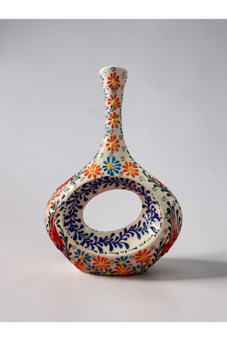 YOOS Handmade 28cm Embossed and Lace Scandinavian Porcelain Vase - MALLTURK