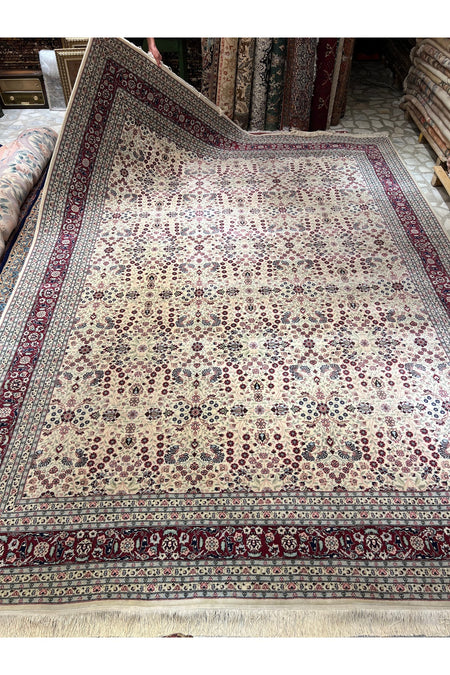 RD RAMAZAN DAG Hand Rug Art Hand-Woven Hereke Rug Seven Mountains Flower Premium Quality Size 397x295 - MALLTURK