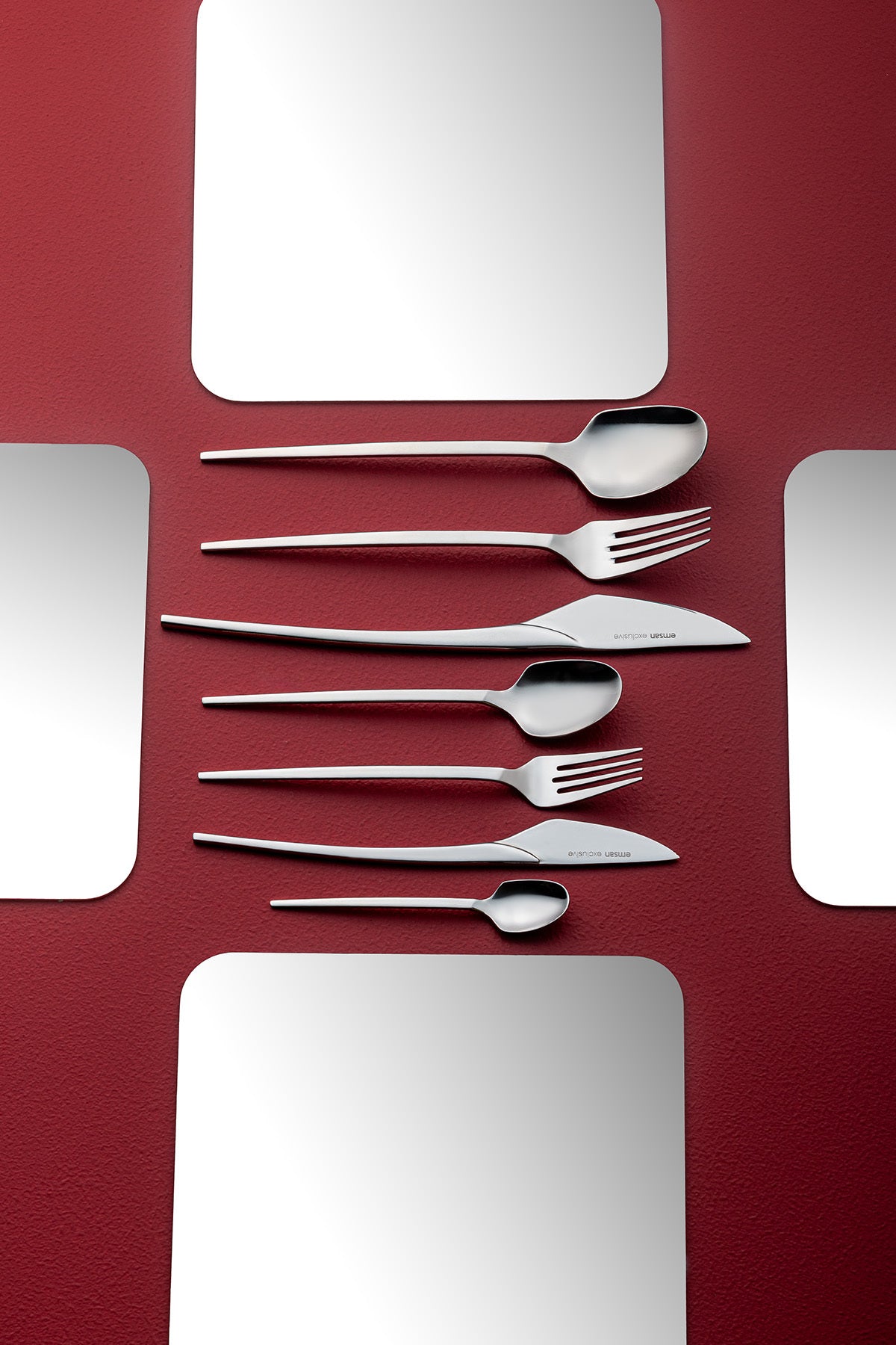 Emsan fair 84 Piece 12 Place Setting Boxed Flatware Set - MALLTURK