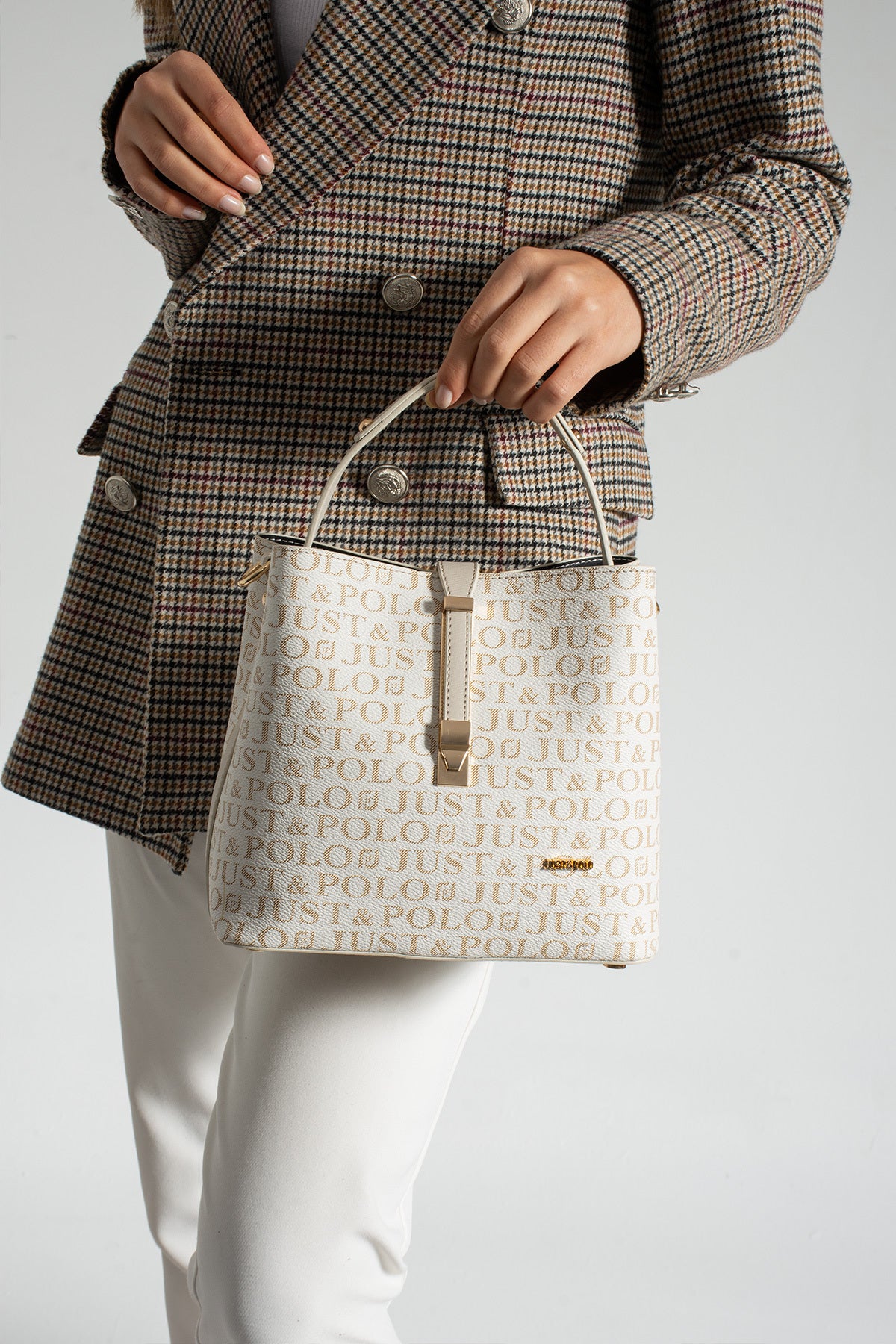 Just Polo Women's Beige Hand and Shoulder Bag 2055 - MALLTURK