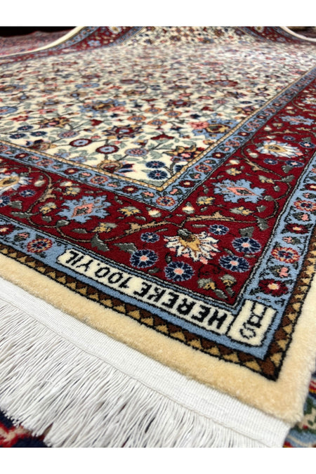 RD RAMAZAN DAG Hand Rug Art Hand-Woven Hereke Rug 100.Anniversary Series Lalezar Design Sumerbank Weave Size 255x156 - MALLTURK