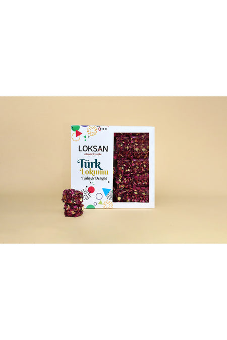 Genel Markalar Rose yapragi Coated Pomegranate Flavored Flavored Pistachio Turkish Delight 300 g Pistachio Dream - MALLTURK