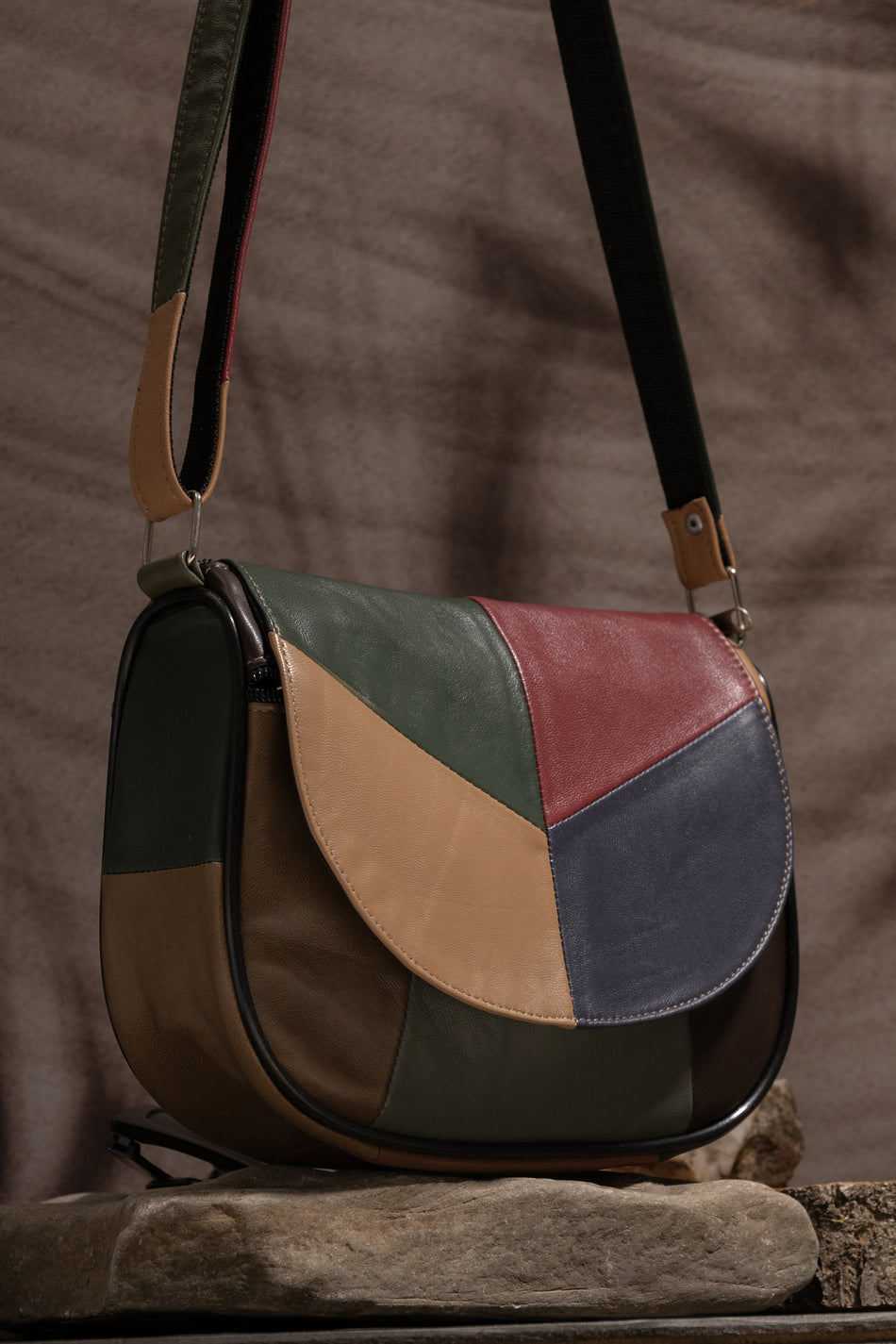 Fubileather Genuine Leather Midi Casual Women's Shoulder Bag Multicolored