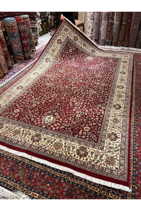 RD RAMAZAN DAG Hand Rug Art Hand-Woven Indian Rug Hereke Design Size 300x200 - MALLTURK