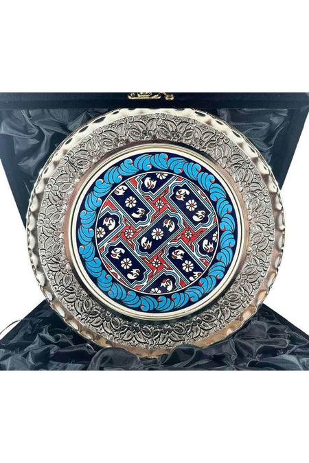 Cini Evi Clover Pattern Silver 25cm Plate - MALLTURK