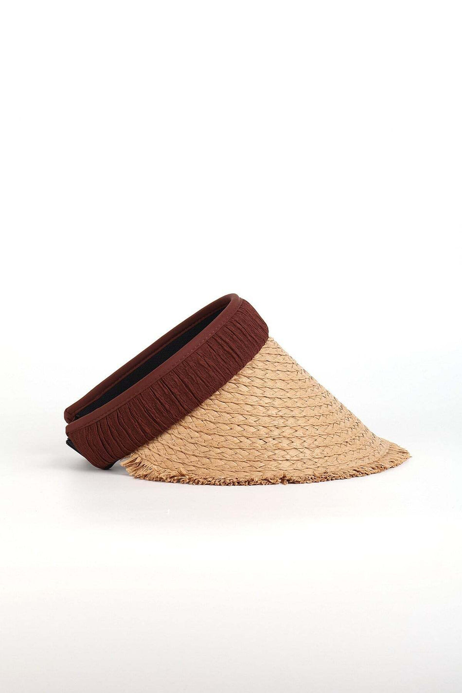 Hasema Brown Banded Adjustable Size Knitted Straw Beach Hat 23