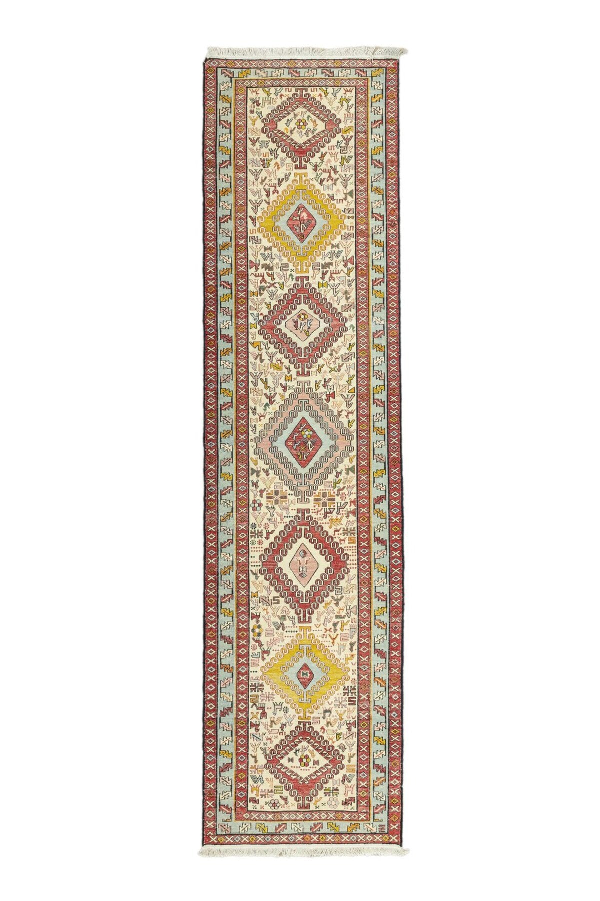Soho Antiq Rosa Hand-Woven Silk Kilim Runner 71x281 cm - MALLTURK