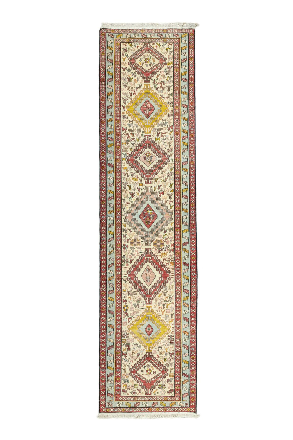 Soho Antiq Rosa Hand-Woven Silk Kilim Runner 71x281 cm - MALLTURK