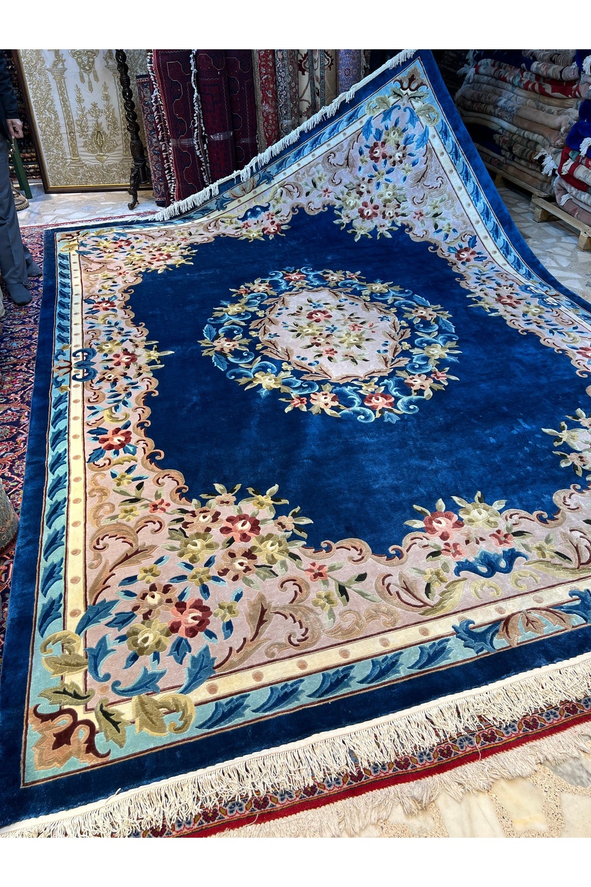RD RAMAZAN DAG Hand Rug Art Hand-Woven Carved Chinese Silk Rug Premium Quality Size 365x270