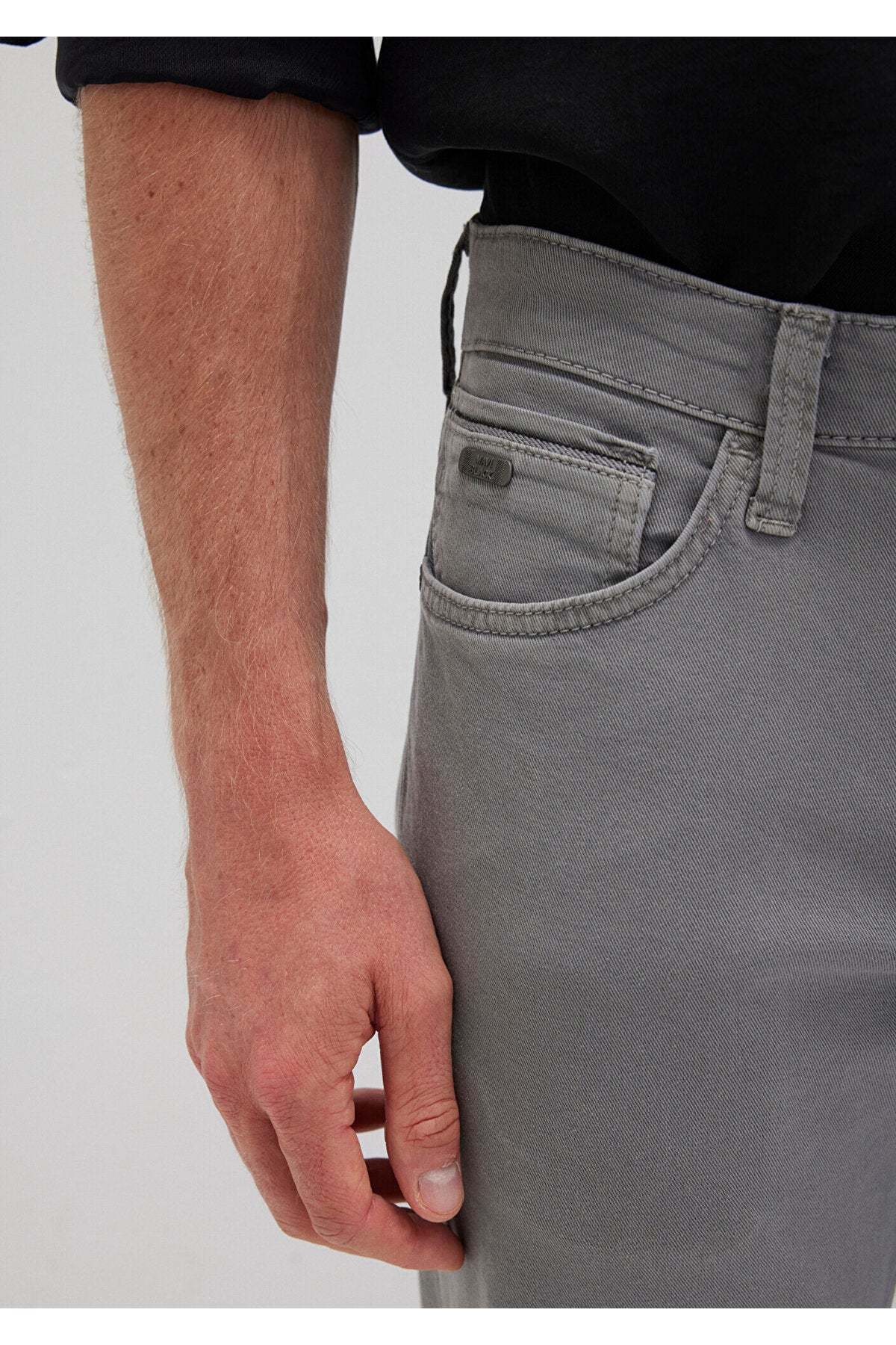 Mavi Marcus Black Dark Grey Gabardine Trousers 0035182453 - MALLTURK