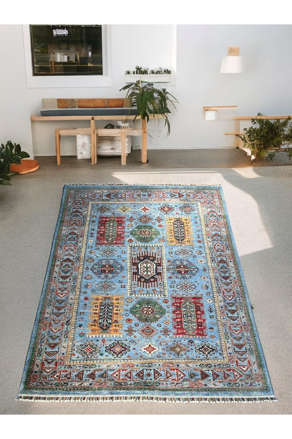 Sirvan Handwoven Afghan Usak Carpet - 345x171 - MALLTURK