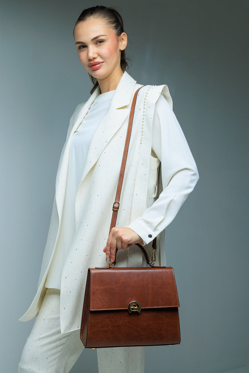 Fubileather Genuine Leather Amari Women's Everyday Bag Brown