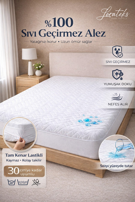 Lorateks Softtouch Waterproof Quilted Fitted Baby & Kids Mattress Protector - MALLTURK
