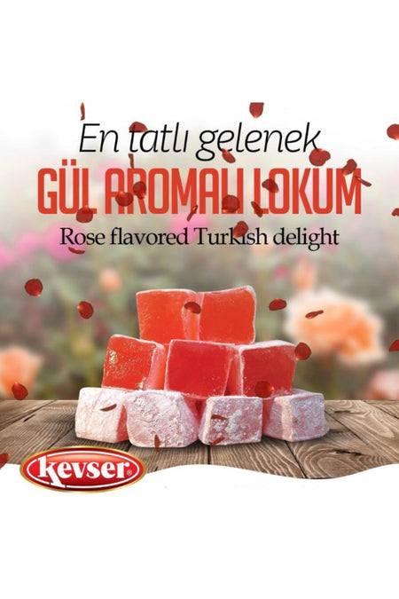 Kevser Rose Flavored Turkish Delight 1000 g - MALLTURK