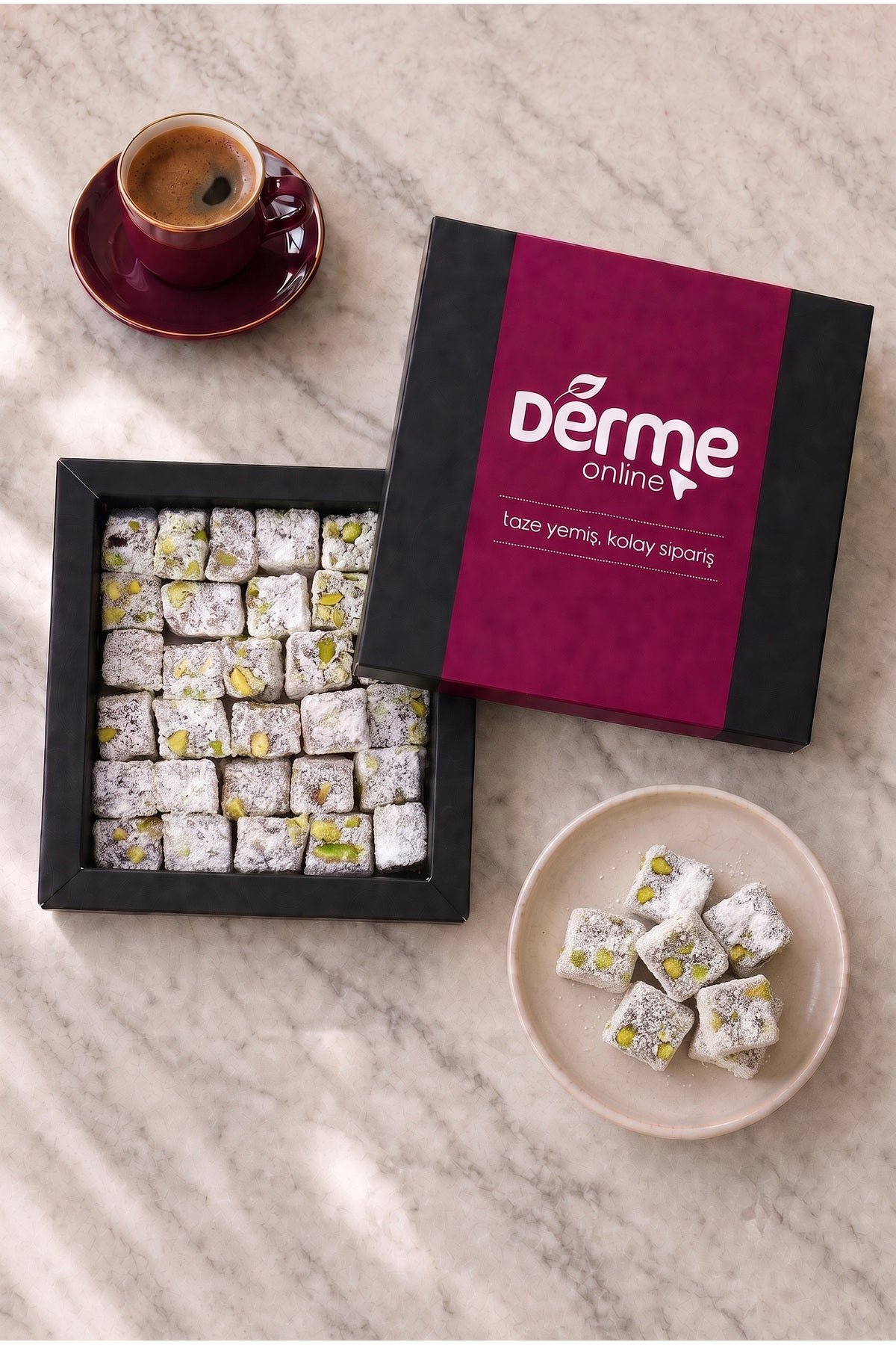 Derme Double Roasted Coconut Extra fistik Turkish Delight 260 g - MALLTURK