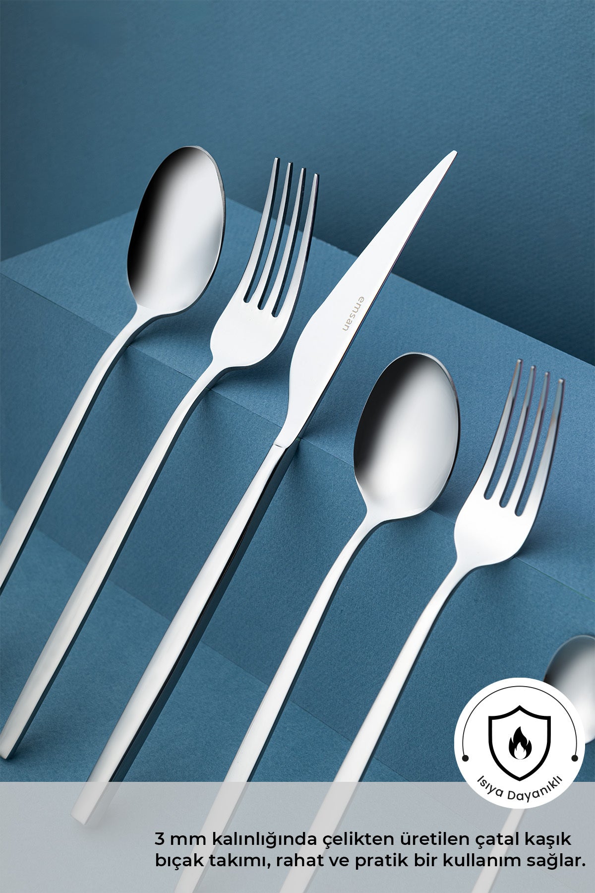 Emsan evelyn 72 Piece 12 Place Setting Flatware Set luks Boxed - MALLTURK